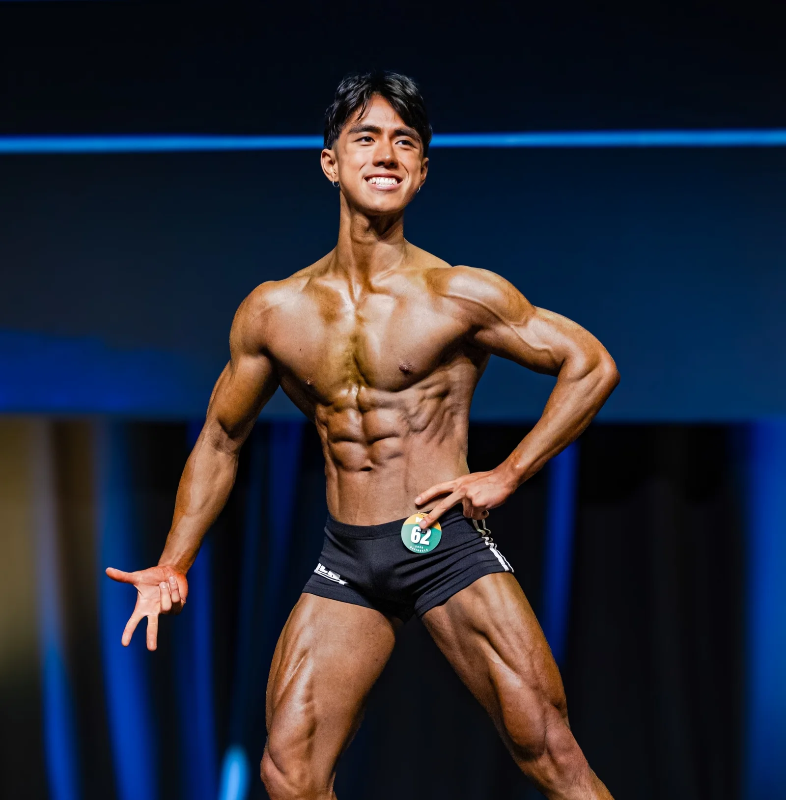 Richard Shi competing on stage