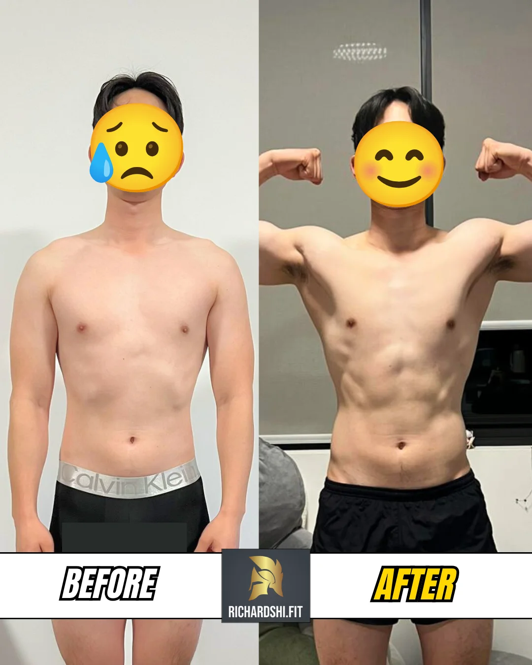 Alex's before-and-after transformation