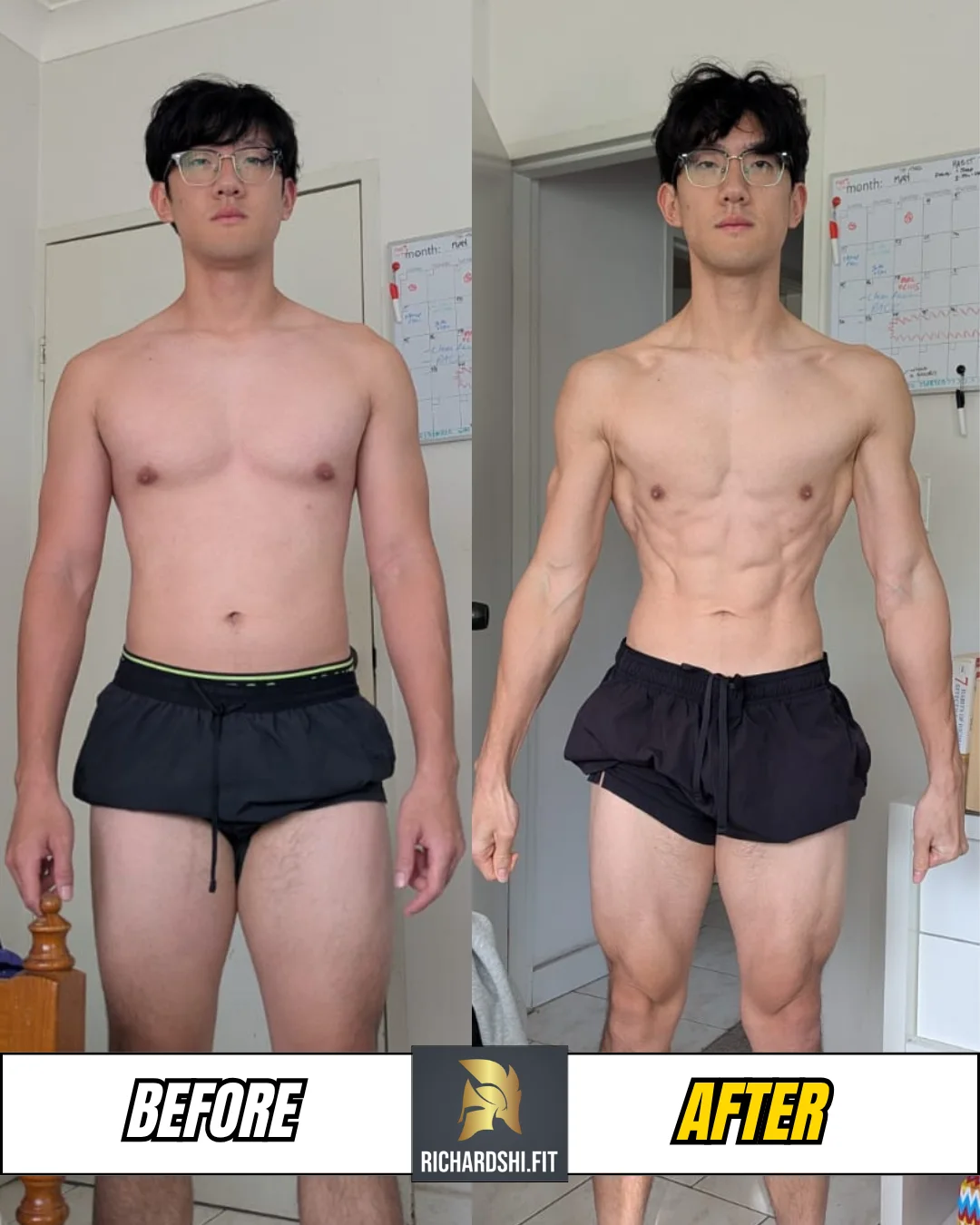 Kevin's before-and-after transformation · Front