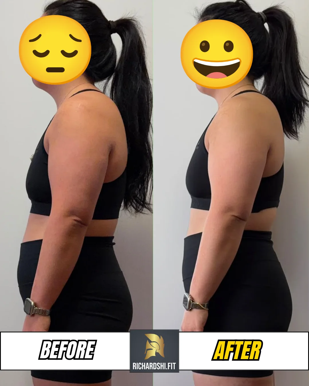 Lily's before-and-after transformation