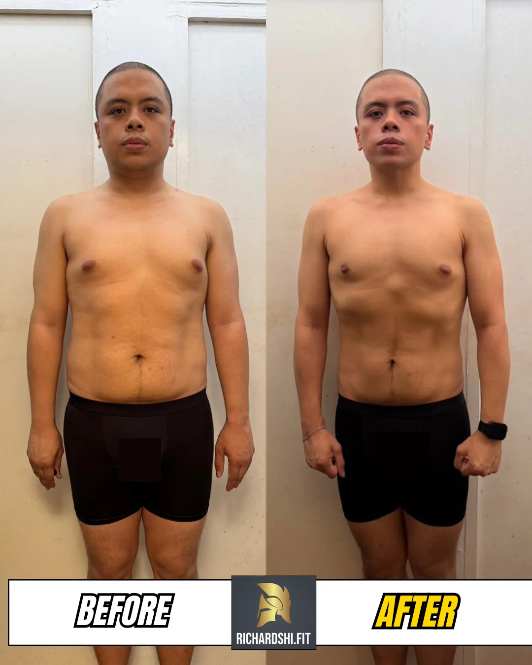 Matt's before-and-after transformation · Front