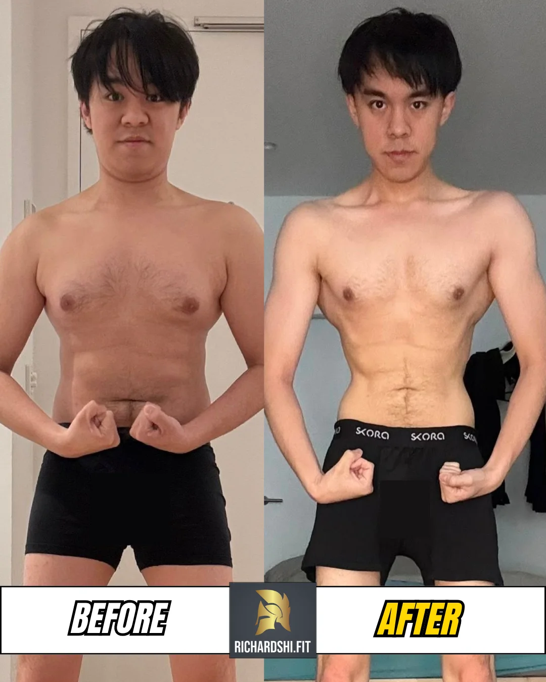 Nick's before-and-after transformation